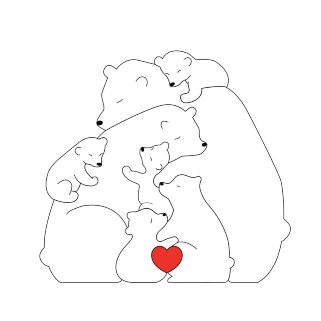 Puzzle mit Porträt der Bärenfamilie