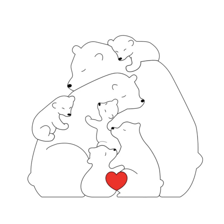 クマの家族の肖像画パズル
