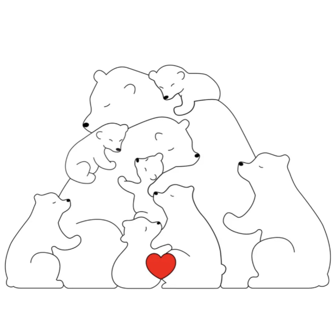 Puzzle mit Porträt der Bärenfamilie