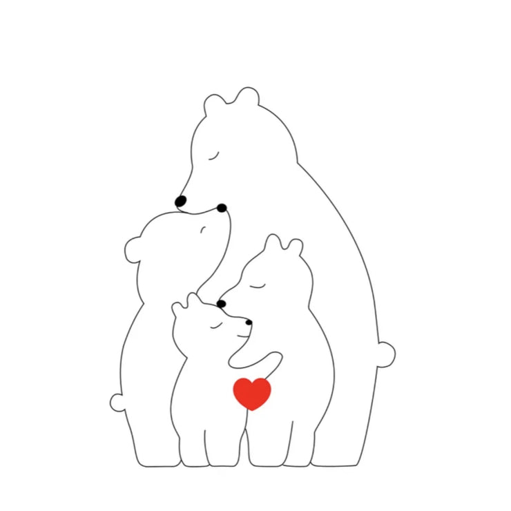 クマの家族の肖像画パズル