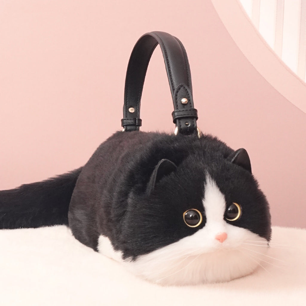 Luxueux sac à bandoulière chaton en peluche