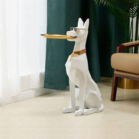 家の装飾ドーバーマン犬の像